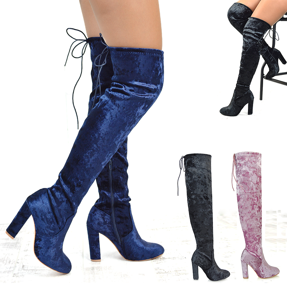 Velvet Knee High Boots Cheaper Than Retail Price Buy Clothing Accessories And Lifestyle 